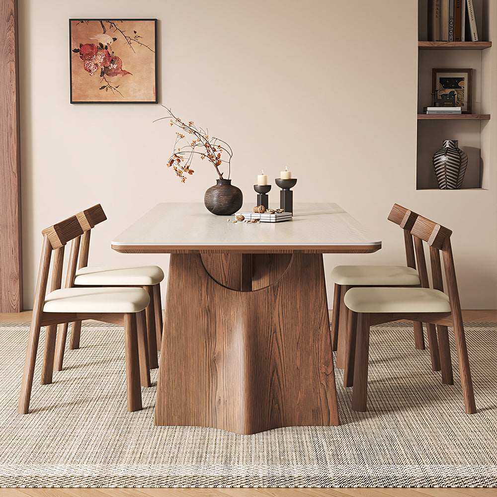 Modern Rectangular Dining Table with Sintered Stone Top