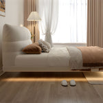 Load image into Gallery viewer, Modern Minimalist Bed with Elegant LED Lighting and Plush Upholstered Headboard for a Luxurious Bedroom Retreat
