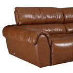 Load image into Gallery viewer, 119.2'' Modern Genuine Leather Power Reclining Sofa Remote Control Adjustable Seats Brown Leather Couch
