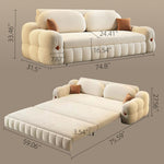 Load image into Gallery viewer, 74.8" Luxurious Modern Convertible Sofa Bed Cream White 2-in-1 Multifunctional Fold-Out Sleeper for Elegant Living Spaces
