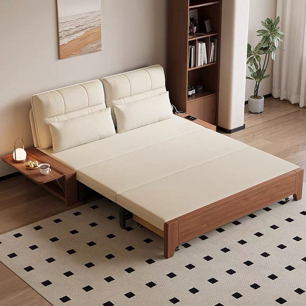 Modern Folding Sofa Bed Convertible Sofa Bed with Wooden Frame for Multi-Functional Living Spaces