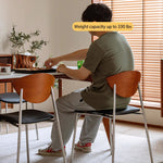 Load image into Gallery viewer, Modern Dining Chair with Stainless Steel Legs Faux Leather Upholstered Seat Ergonomic Wood Backrest for Dining Room
