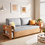 Load image into Gallery viewer, Solid Wood Sofa Bed Charging Function Storage Drawer Modern Minimalist
