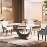 Load image into Gallery viewer, Square Dining Table Contemporary U-Shaped Metal Base Perfect for 4-6 People

