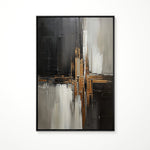 Load image into Gallery viewer, Handcrafted Elegance Golden Glow and Ink Shadow Harmony Painting

