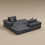 Load image into Gallery viewer, 70&#39;&#39;-78&#39;&#39;Convertible Sofa Bed Tufted Cushion Armrest Foldable Design in Grey Fabric Upholstery
