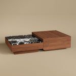 Load image into Gallery viewer, 55&#39;&#39; Modern Square Marble and Wood Coffee Table Elegant Design
