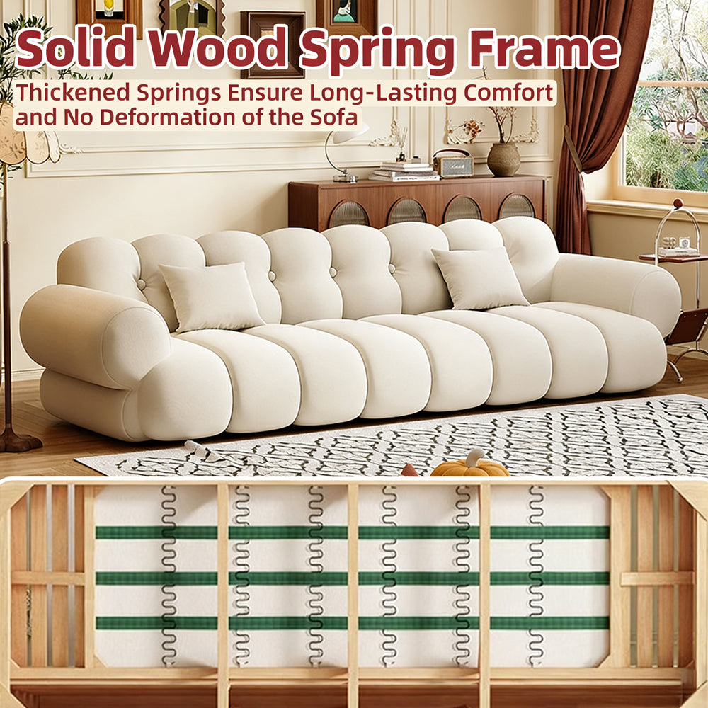 Modern Bubble Cushion Velvet Sofa Bed Convertible Deep Seat Sleeper