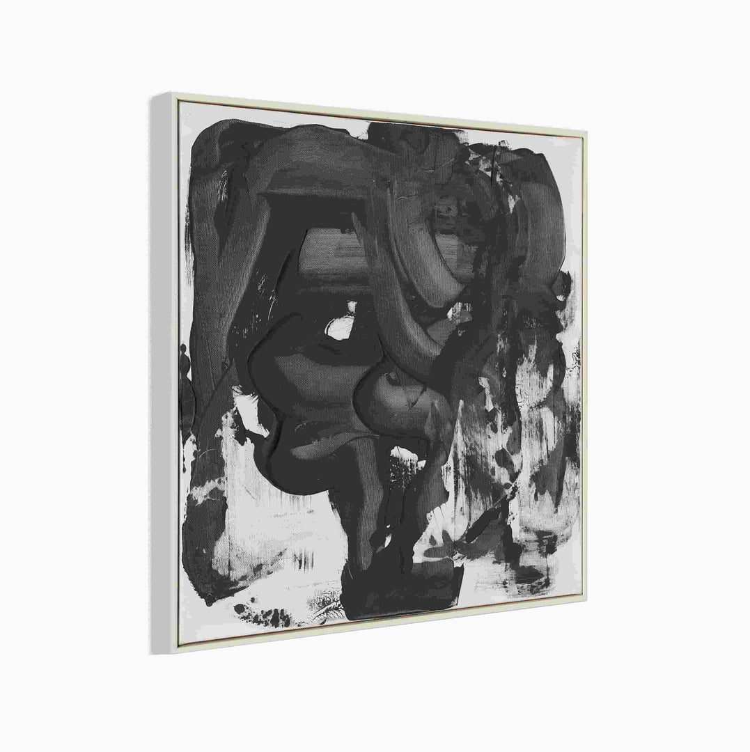 Handmade Abstract Wall Art – Black and White Textured Modern Painting