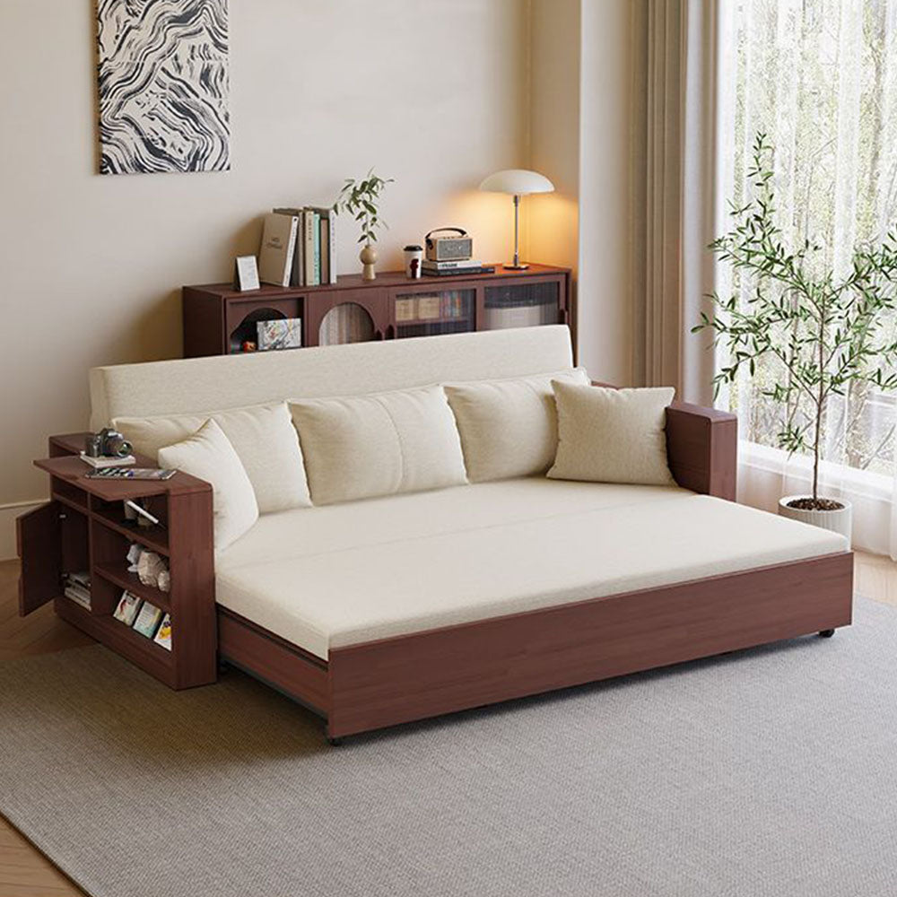 Modern Multifunctional Sofa Bed with Electric Lift Coffee Table & Storage