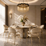 Load image into Gallery viewer, Modern Upholstered Dining Chair Set of 2 with Gold Stainless Steel Frame and Curved Backrest
