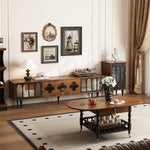Load image into Gallery viewer, 46&#39;&#39;Vintage Flip-Top Coffee Table with Storage | Solid Wood Texture + Hidden Drawer + Castor Wheels
