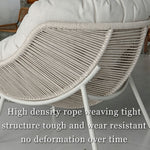 Load image into Gallery viewer, Outdoor Papasan Lounge Chair with Plush Cushion and Rope Weave Frame
