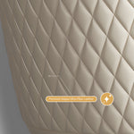 Load image into Gallery viewer, Set of 2 Luxurious White Dining Chairs with Gold Legs Modern Quilted Design for Stylish Home Décor
