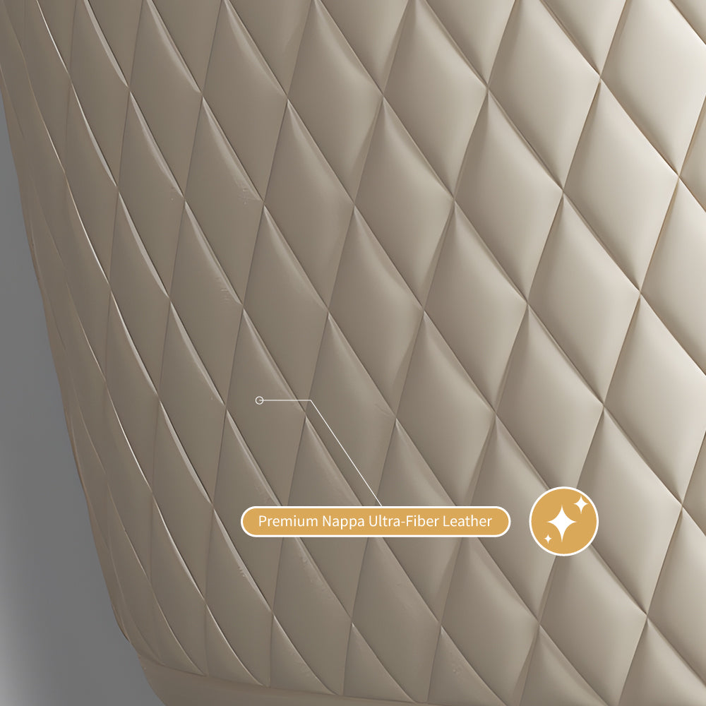 Set of 2 Luxurious White Dining Chairs with Gold Legs Modern Quilted Design for Stylish Home Décor