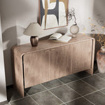 Load image into Gallery viewer, 58.5&quot; Sideboard Modern Minimalist Wooden Cabinet with Fluted Doors and Ample Storage
