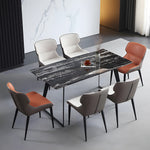 Load image into Gallery viewer, Set of 2 Modern Elegant Dining Chairs Premium Leather Upholstery with Sleek Metal Legs

