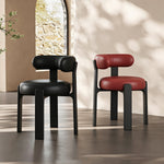 Load image into Gallery viewer, Set of 2 Modern Sculptural Dining Chair Upholstered Seat Minimalist Accent Chair with Metal Frame

