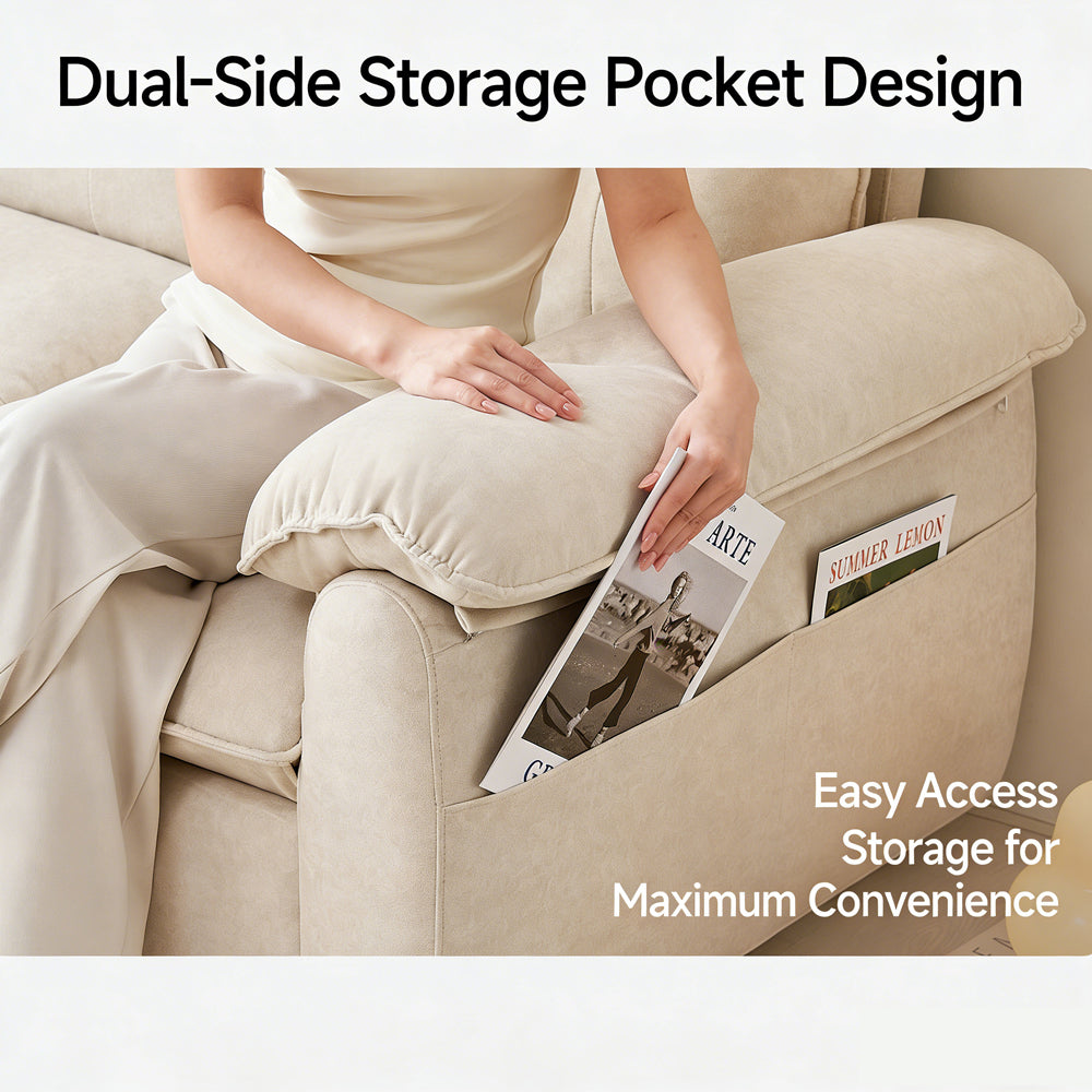 Modern Convertible Sofa Bed Tufted Fabric Sleeper Sofa Space Saving Pull Out Couch  Description