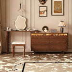 Load image into Gallery viewer, Vintage Solid Wood Shoe Cabinet with Extendable Tabletop Mid-Century Entryway Storage Console with Drawers
