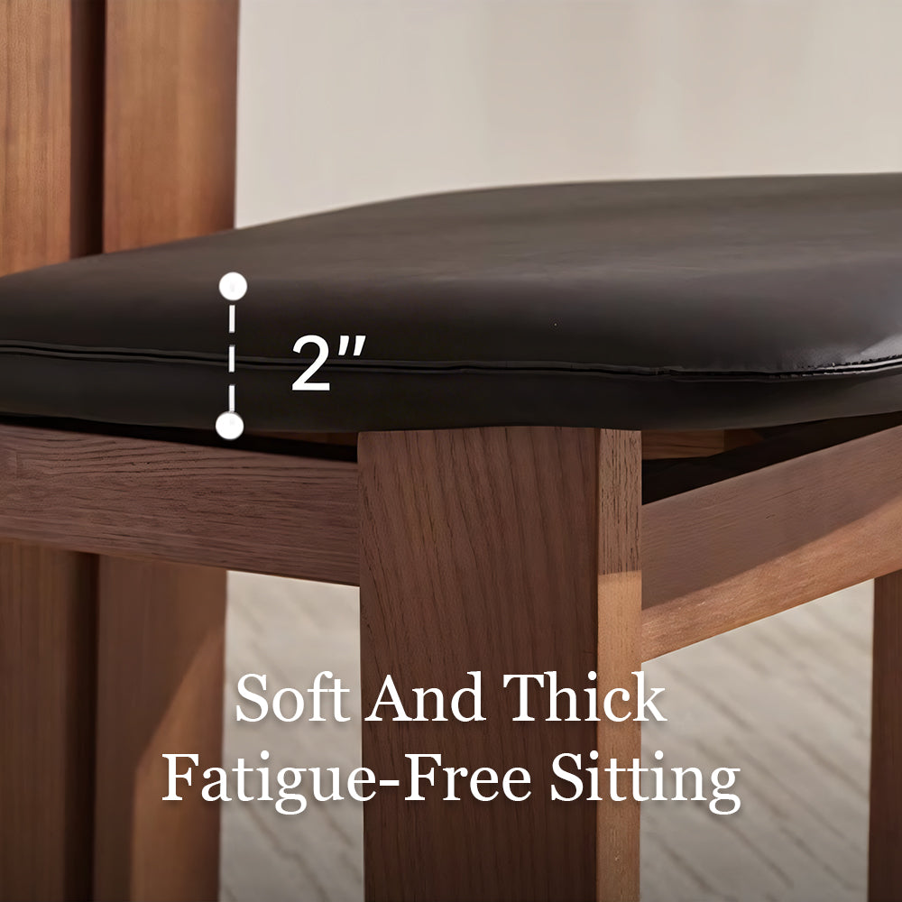 Modern Artistic Dining Chair Set of 2 Solid Wood Frame Upholstered Seat Carved Back Accent Chair