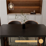Load image into Gallery viewer, 54.6″/62.4″ Dining Table Solid Wood Artistic Geometric Base Two-Tone Contrast
