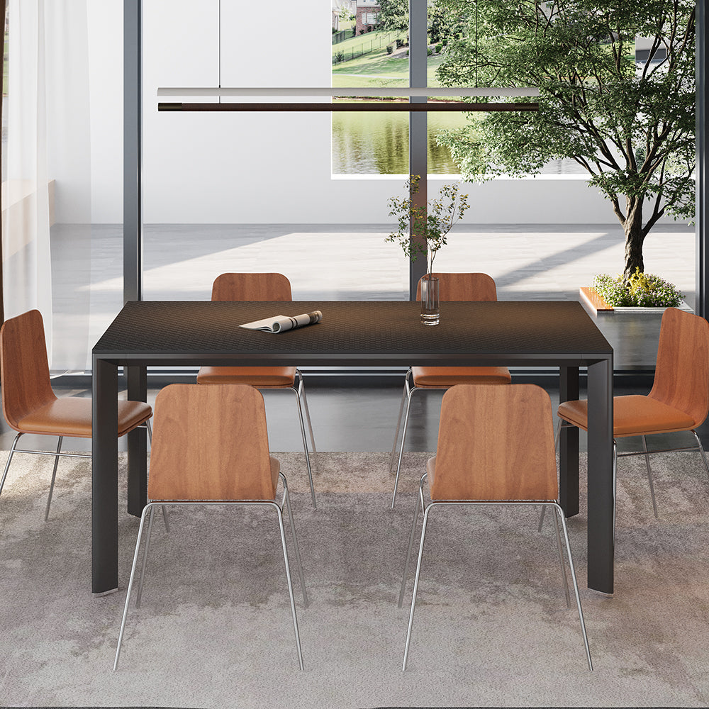54.6''/ 62.4'' Dining Table Modern Style Elegant Design Spacious Surface for Dining and Gathering