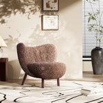 Load image into Gallery viewer, Accent Chair Modern Teddy Fleece Upholstery Ergonomic Curved Back Cozy Living Room Furniture
