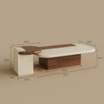 Load image into Gallery viewer, Modern Minimalist Living Room Furniture Set Cream TV Stand and Oval Coffee Table Combination
