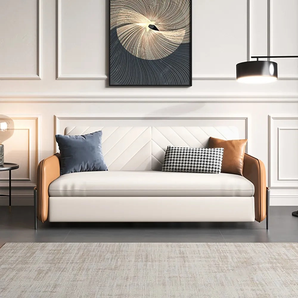 66.9"Convertible Sofa Bed Modern Minimalist Style with Side Pockets