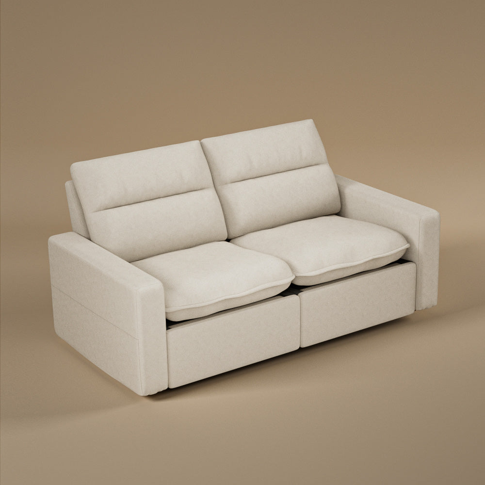 80.34''Power Recliner Sofa with USB Ports, Adjustable Backrest & Footrest, High-Density Cushions, Modern Minimalist Living Room Sofa