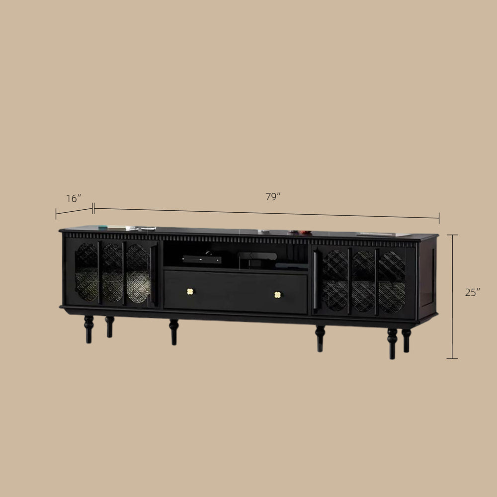 TV Stand Elegant Floral Design Classic Style with Ample Storage Space