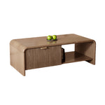 Load image into Gallery viewer, 39&#39;&#39; Walnut Finish Coffee Table with Rounded Corners and Storage Mid Century Minimalist Style
