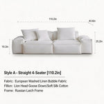Load image into Gallery viewer, Modern Modular Sectional Sofa Removable Washable Cover Cream Upholstery Minimalist Low Profile Design
