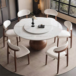 Load image into Gallery viewer, Round Dining Table Wooden Base and Ceramic Stone Top Modern Aesthetic
