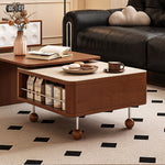 Load image into Gallery viewer, Modern Extendable Coffee Table with Sliding Top Walnut Wood Finish
