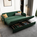 Load image into Gallery viewer, Sofa Bed Solid Wood Metal Frame Velvet Upholstery Storage Drawer Convertible
