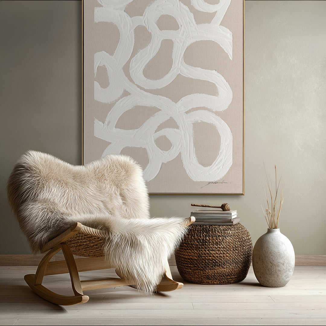 Original hand-painted abstract art, wabi-sabi strokes bring nature and calm into your space.