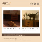 Load image into Gallery viewer, 70.87&quot; Mid-Century Fluted TV Console Natural Red Oak Vintage Style Ample Storage
