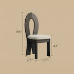 Load image into Gallery viewer, Modern Sculptural Dining Chair Set of 2 Solid Wood Frame Upholstered Seat Curved Loop Back Accent Chair
