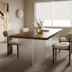 Load image into Gallery viewer, 54.6&#39;&#39;Dining Table Set with Boucle Chairs, Artistic Base, Space-Saving Design
