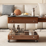 Load image into Gallery viewer, 23.6&quot;-43.3&quot;Extendable Coffee Side Table with Wheels Mobile Tea Table Storage Living Room
