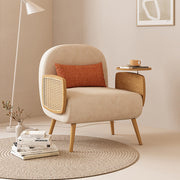 Soft Beige Lounge Chair Sofa Bed Minimalist Design Comfortable and Cozy