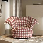 Load image into Gallery viewer, Curved Wingback Jester Style Swivel Chair with Soft Textile Upholstery
