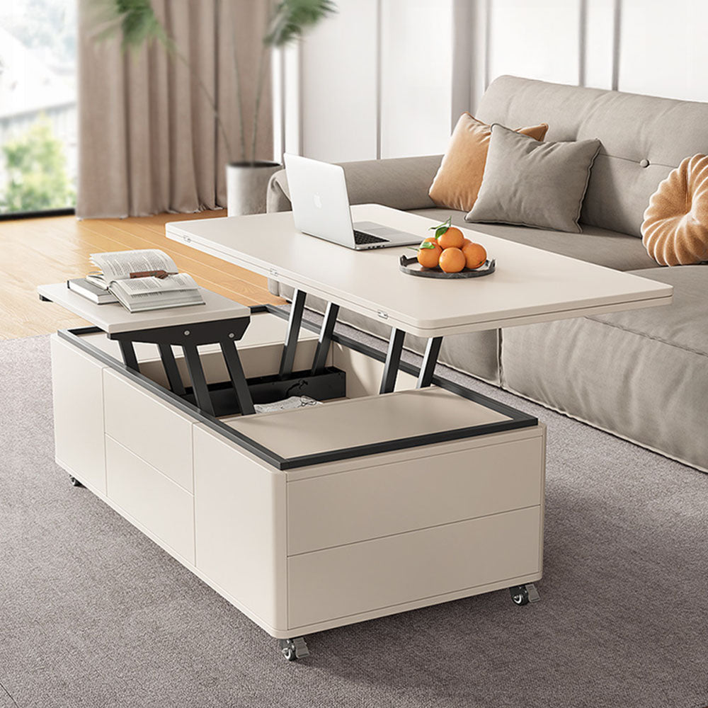 Multifunctional table raised for working from a laptop