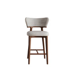 Load image into Gallery viewer, Modern Upholstered Bar Stool with Curved Backrest and Wood Frame 1 Piece
