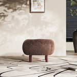 Load image into Gallery viewer, Square Faux Fur Ottoman Plush Upholstered Seat with Wooden Legs
