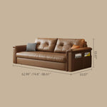 Load image into Gallery viewer, Modern Brown Faux Leather Sofa Bed with Storage Convertible Sleeper Couch
