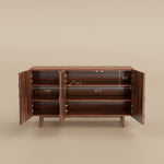 Load image into Gallery viewer, Modern Sideboard Wood 3-Door Cabinet Adjustable Shelves
