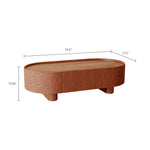 Load image into Gallery viewer, 54.6&#39;&#39;Walnut Oval Coffee Table Hammered Texture Design Modern Minimalist
